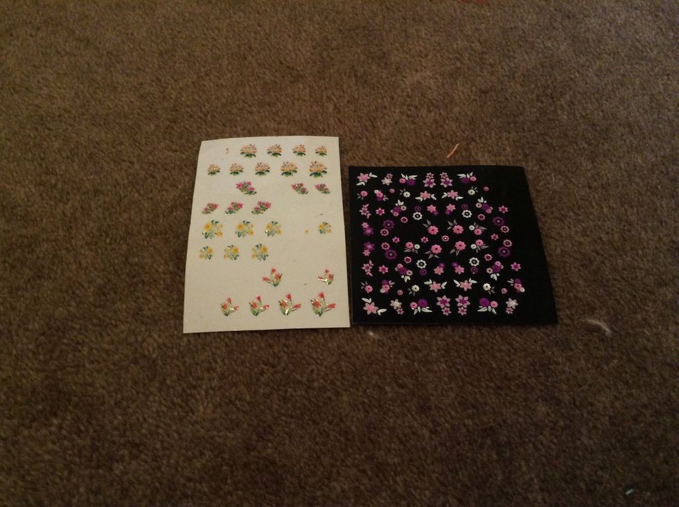15. For Spring, I chose a flowery type of nail art design!