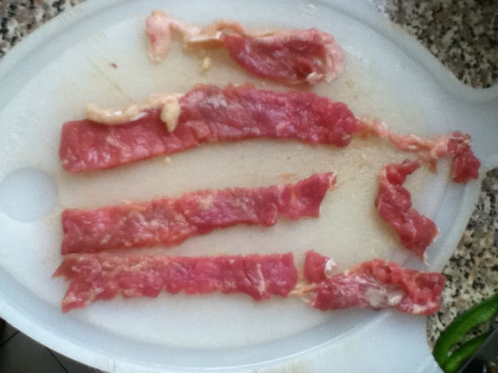 15 minutes after cutting the meat into strips.