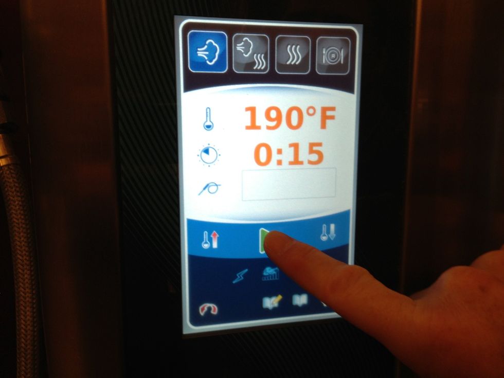 15 minutes at 190F (88C) in steam mode is more than enough.