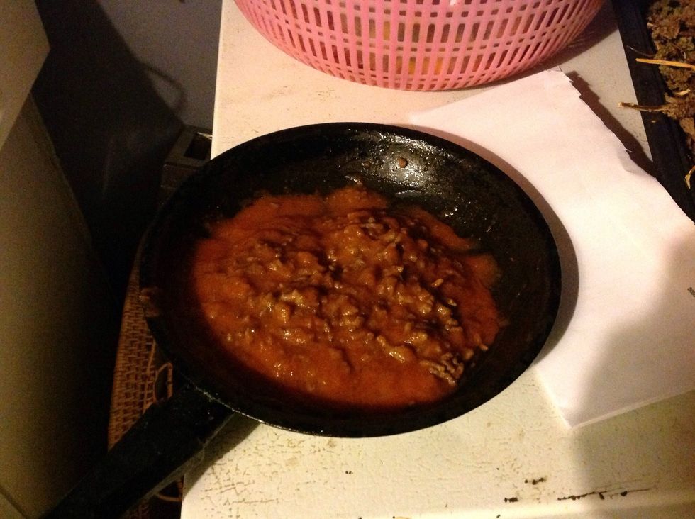 15, Open Tomato Sauce and pour 1/2 into the Frying Pan