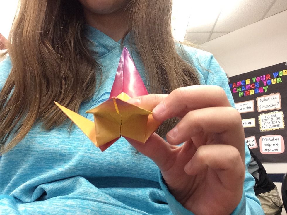 17. Fold the wings down on both sides