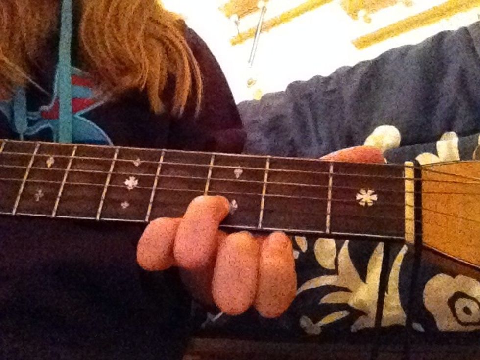 17.) Then, place your ring finger on 3rd fret A string.