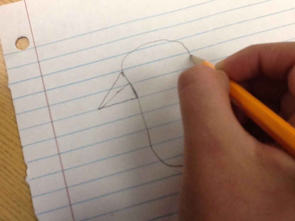 18.Then draw a half circle.