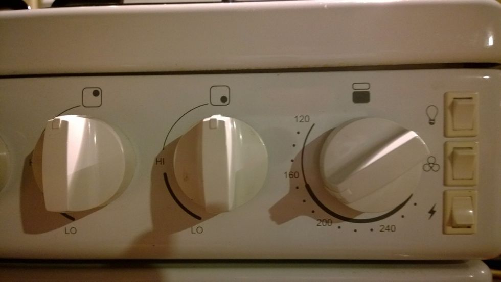 180 degrees Celsius on a fan forced oven or 200 without a fan. Bake for 30 minutes. Just check on them after 25 minutes. Once the egg rises and creates a dark skin, they're done!