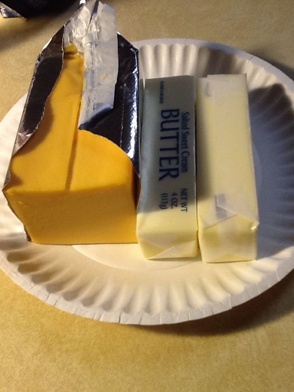 1half pound of velveeta cheese and butter