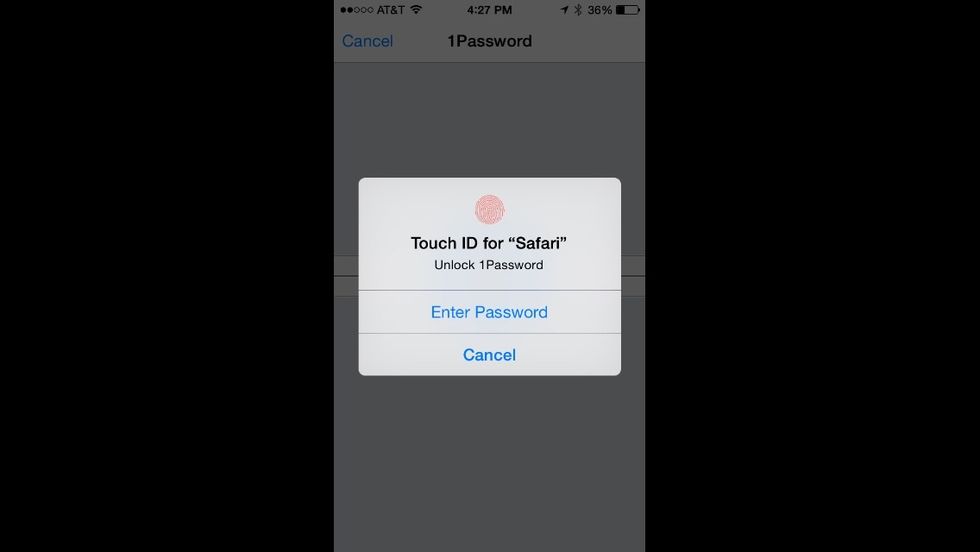 1Password will launch and request your password.