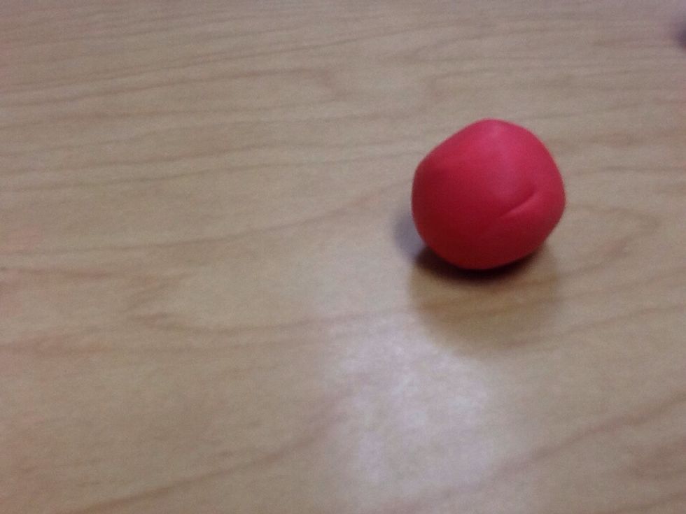 1st add white and red clay together for your frosting