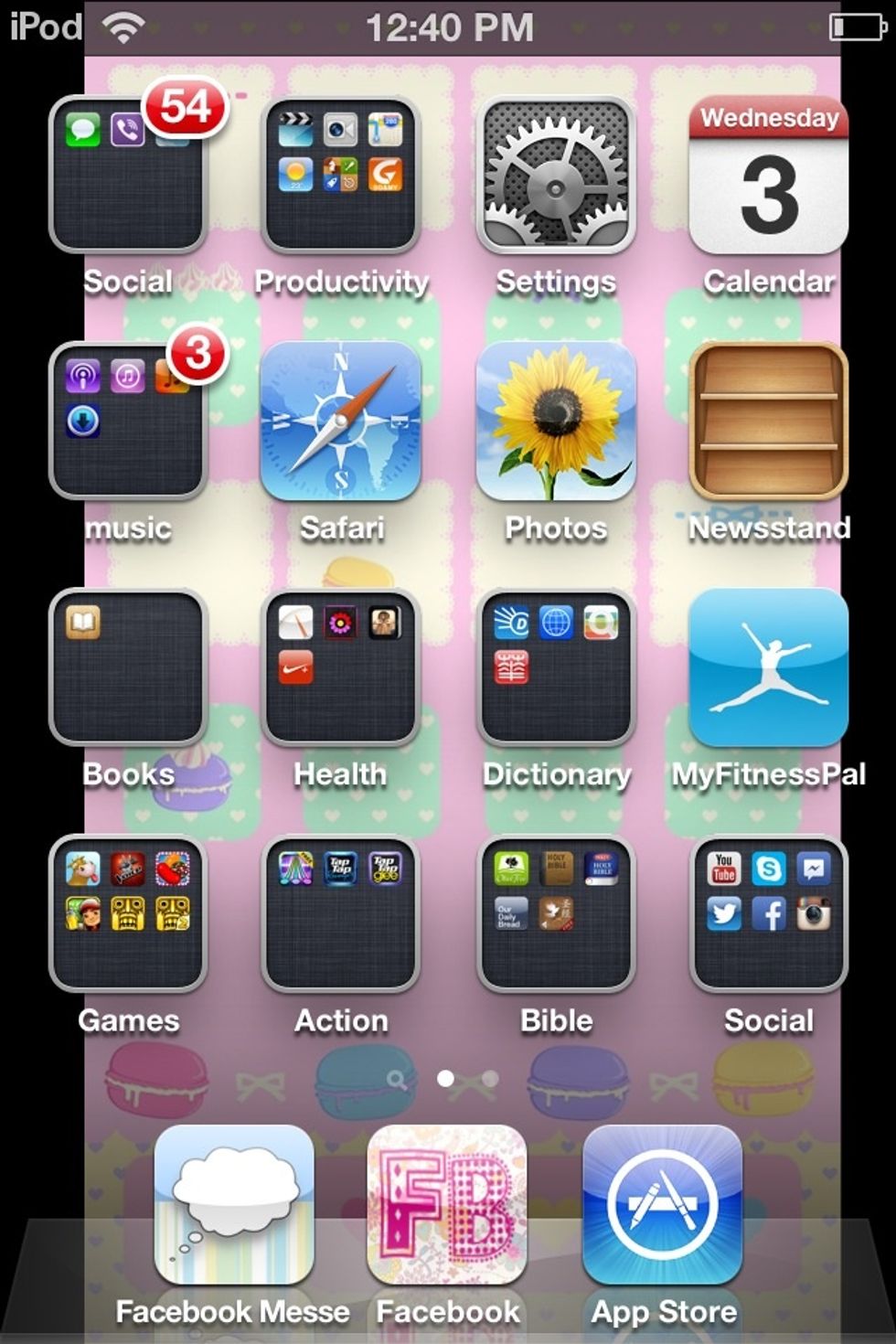 1st page. With dictionaries, games, social, health, calendar and stuff like that