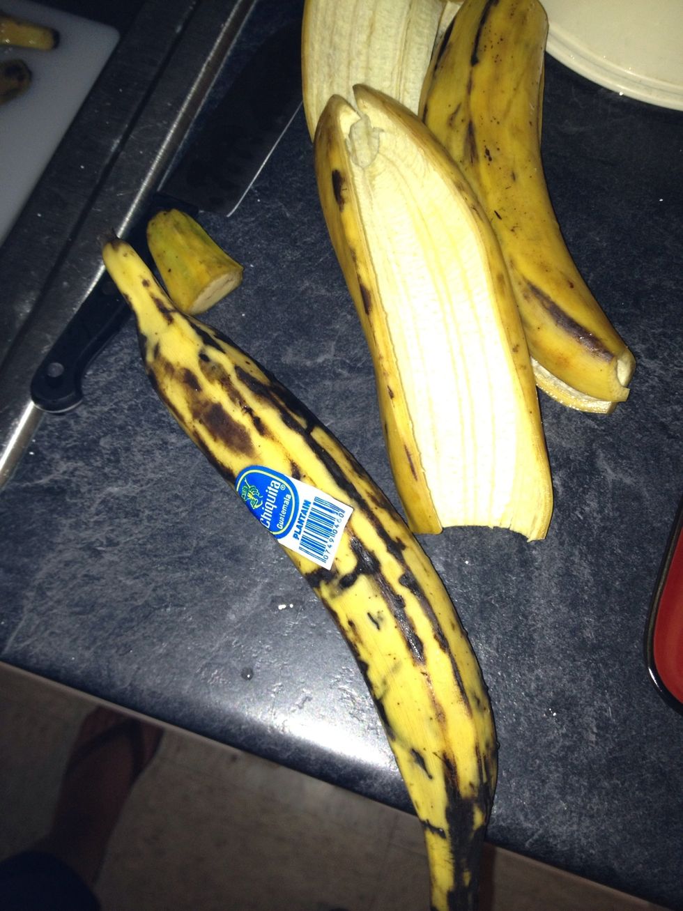 1st step is to peel all the plantains make sure they are ripe so they'll be extra sweet :)