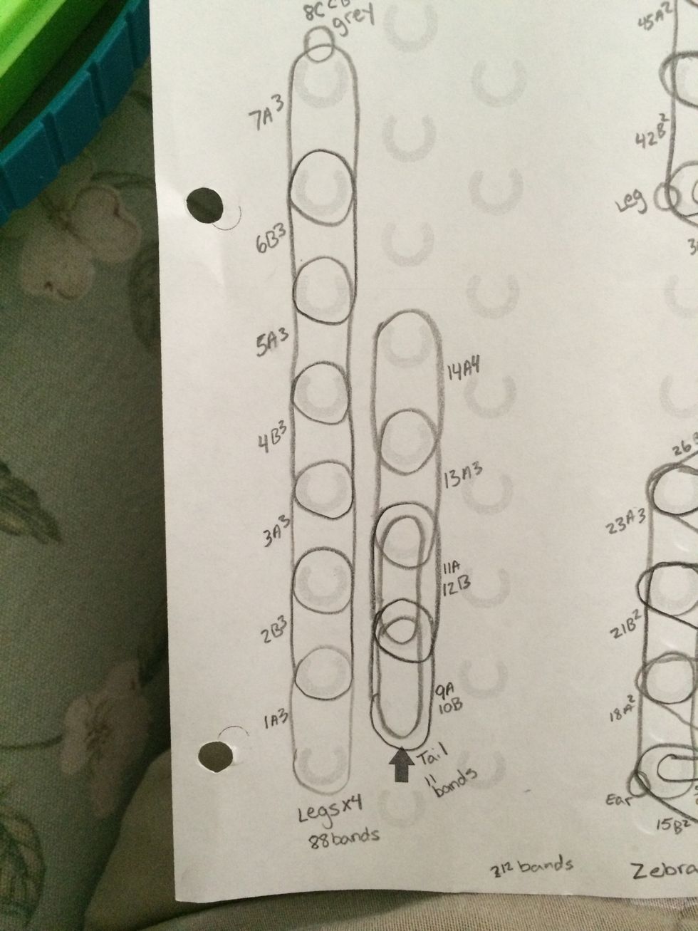 1st we will be making the legs and tail.