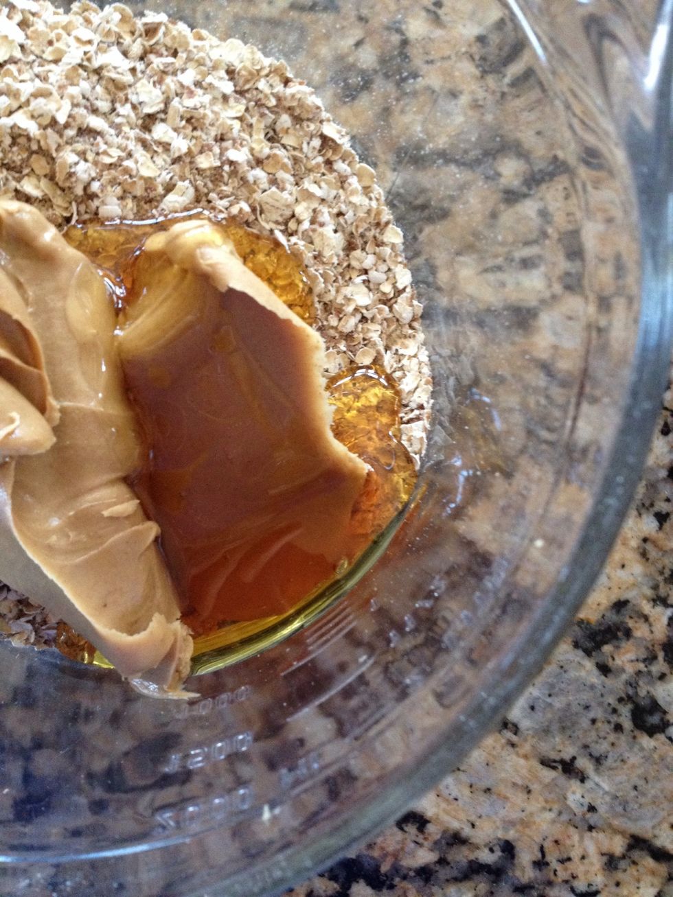 2/3 c honey and 2 tsp vanilla