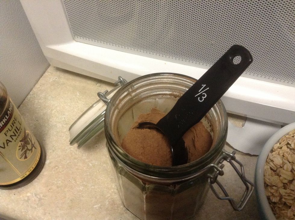 2/3 cup coco powder and a tsp of vanilla