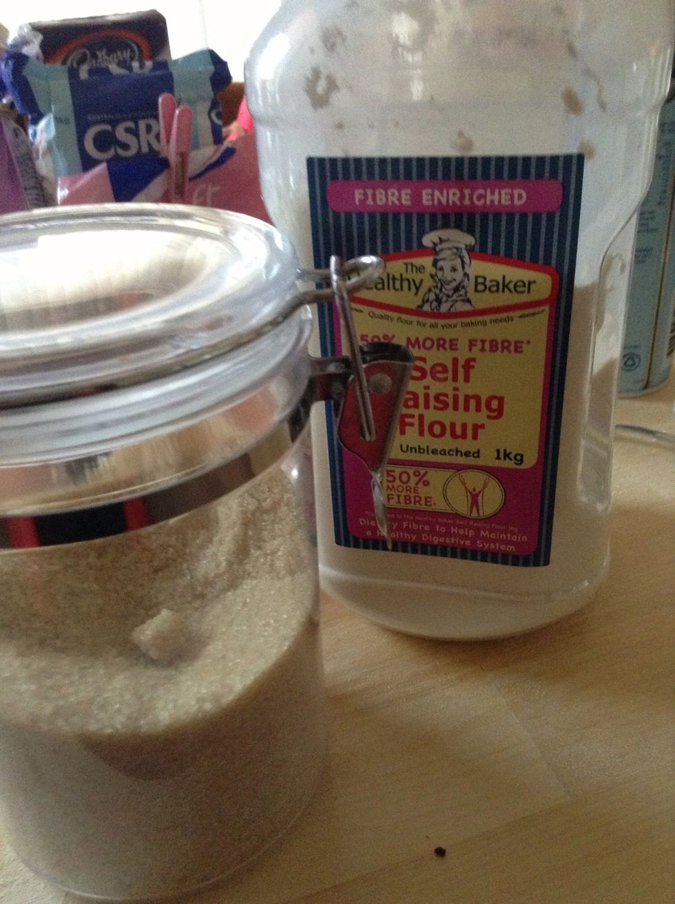 2.) And your flour and sugar (and vanilla essence)