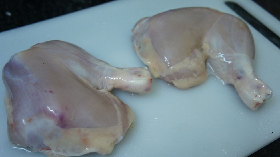 2 chicken thighs..