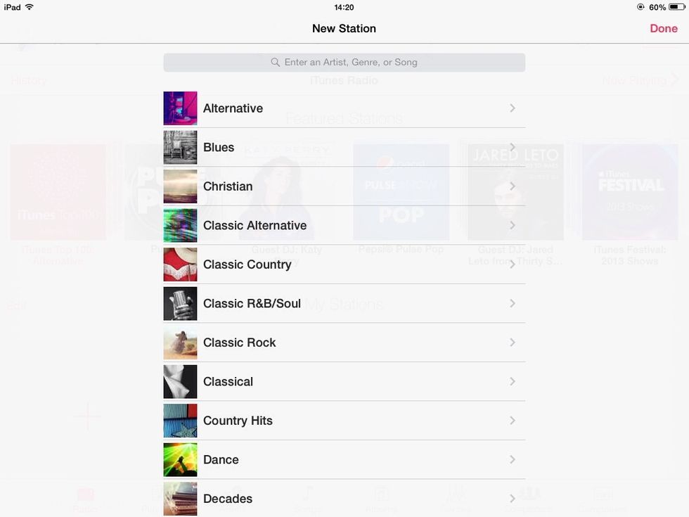 2) Creating your own Radio station. Here you can select some genres, or maybe include specific artists, songs or genres.