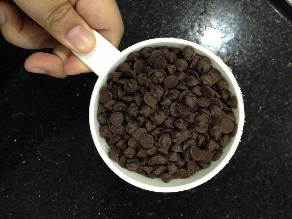 2 cups. Of semi-sweet chocolate chips