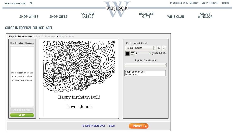 2. Customize Your Label by Adding a Personal Message: Use the Edit Tools to change the font, size, color and spacing of your message.