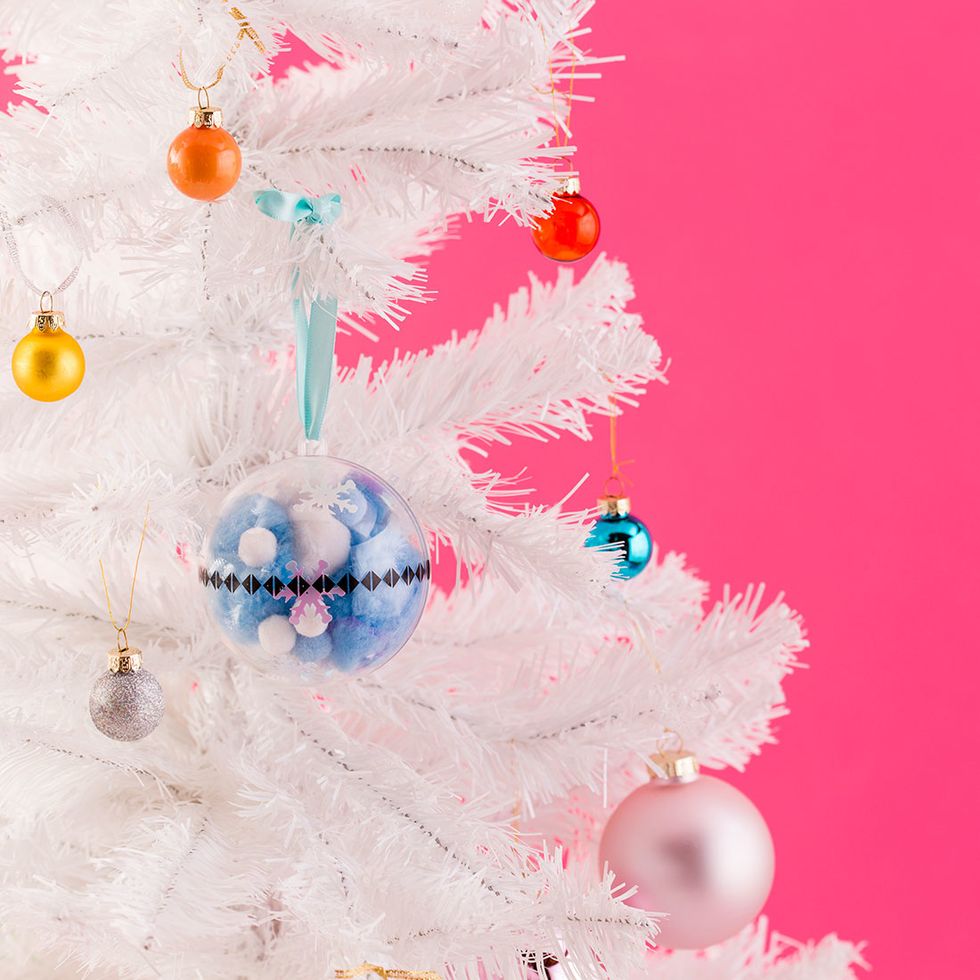 2. DIY Tattoo Pom Pom Ornament: Breaking news \u2014 temporary tattoos can adhere onto glass and plastic! Why not update a clear ornament with temporary flash tats? http://bit.ly/2hSlNIh