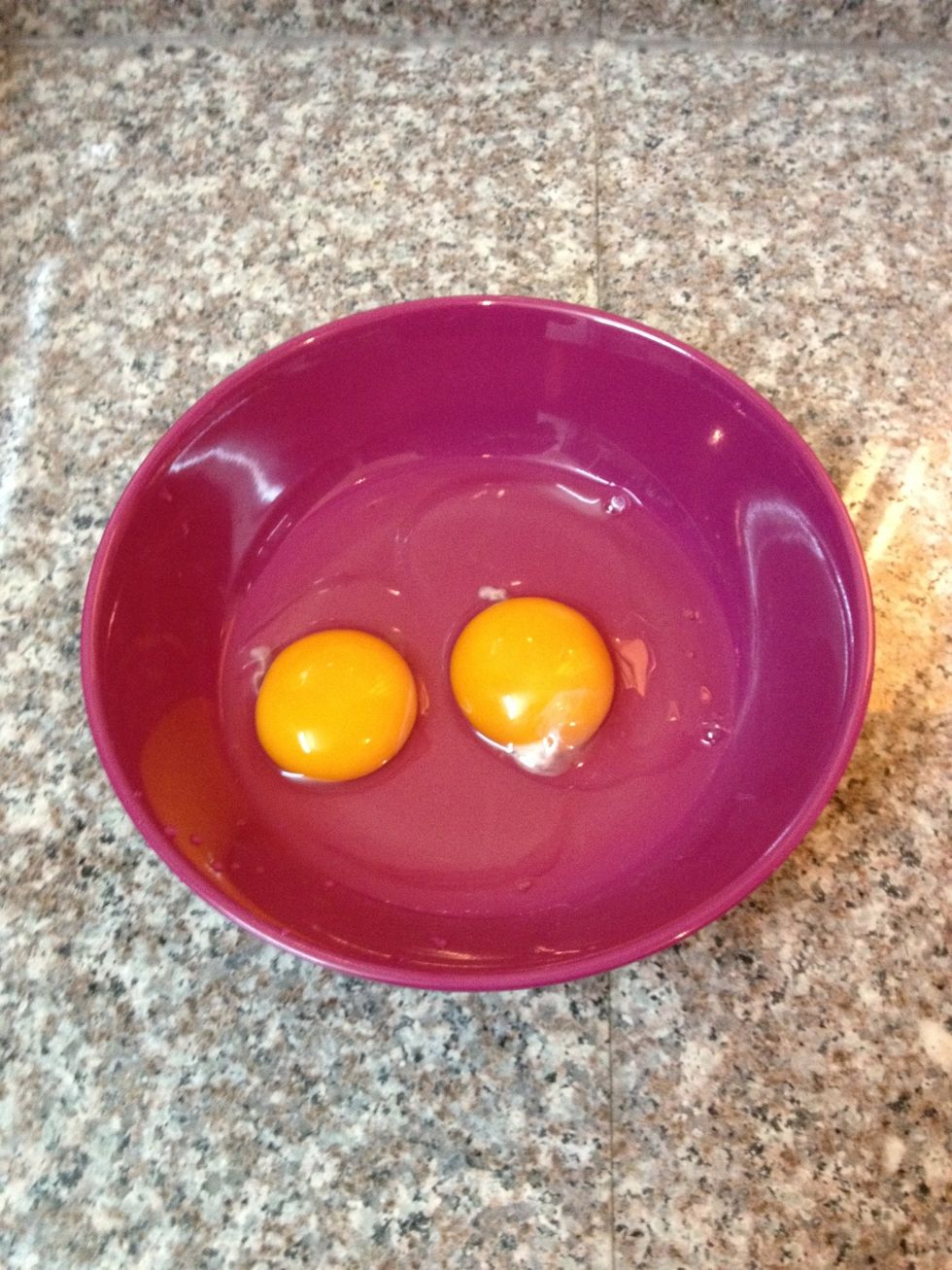 2 eggs in a bowl.