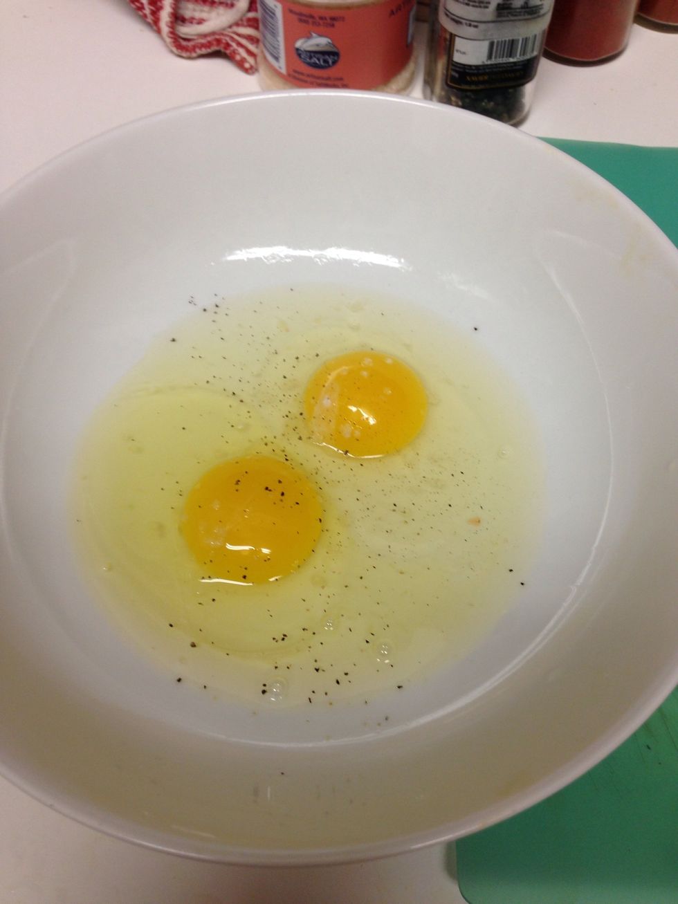 2 eggs salt & pepper
