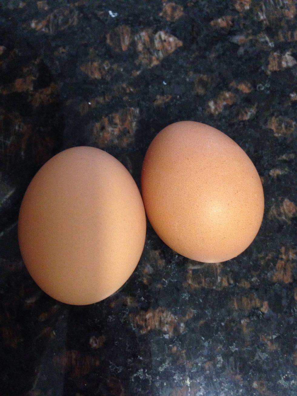 2 eggs, slightly beaten into the wet ingredient mixing bowl