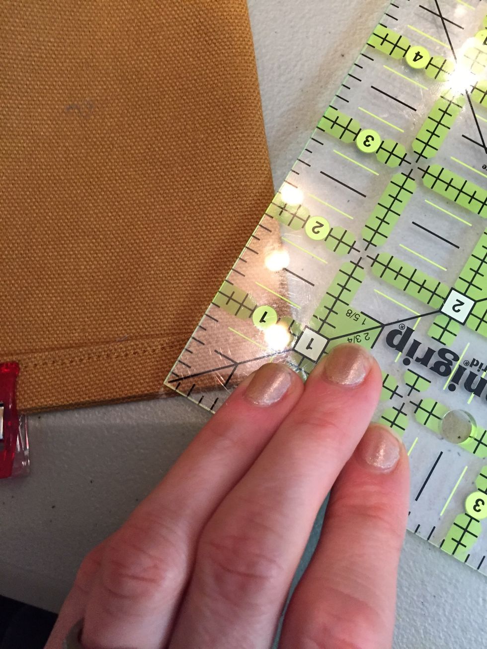 2" line, then stitch and trim.