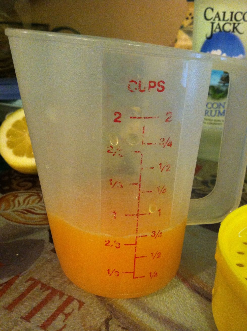 2 medium to large oranges should get you approximately 3/4 cup as you can see here