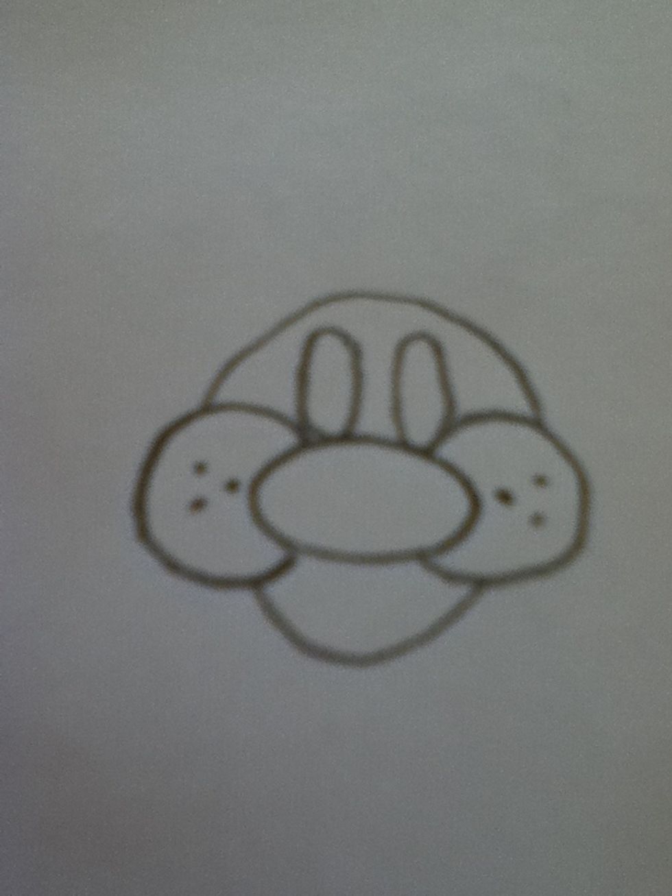 2 ovals for the eyes