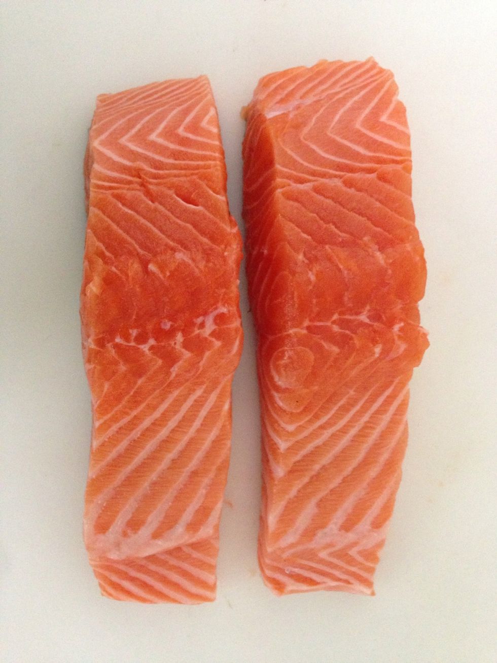 2 peices of wild salmon  250 grams each.