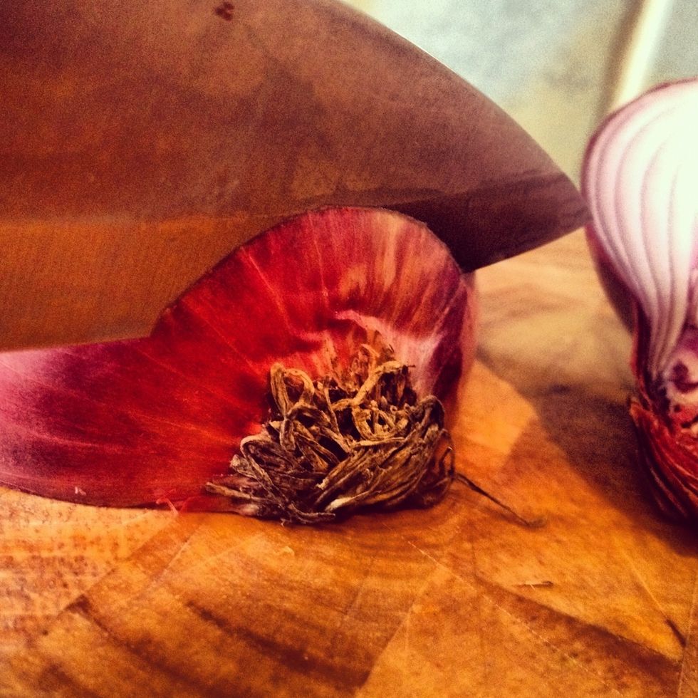 2.  Place cut side down and remove base