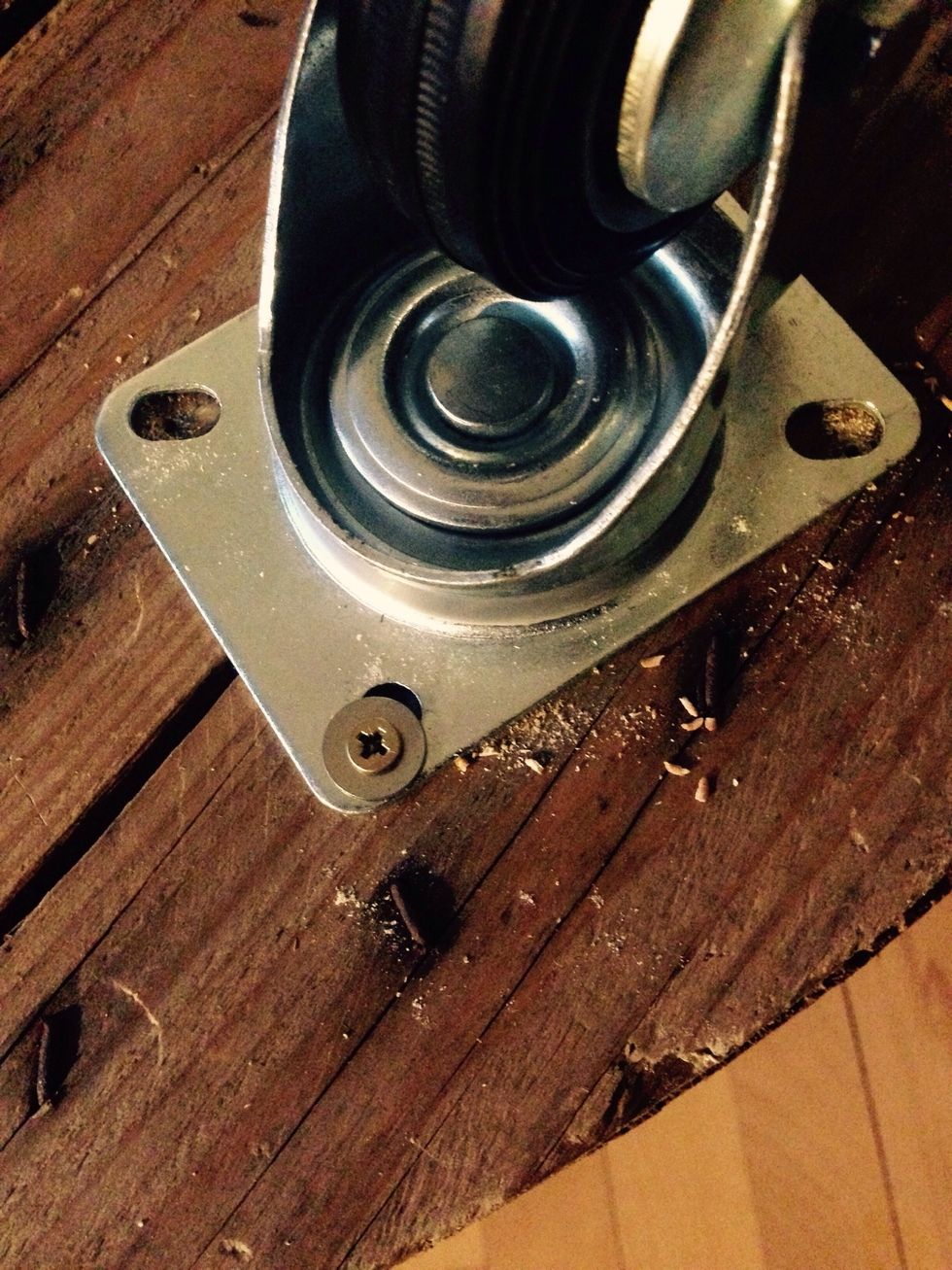 2 screws for each wheel should do. If - like in my case - the screws are to small, add a washer