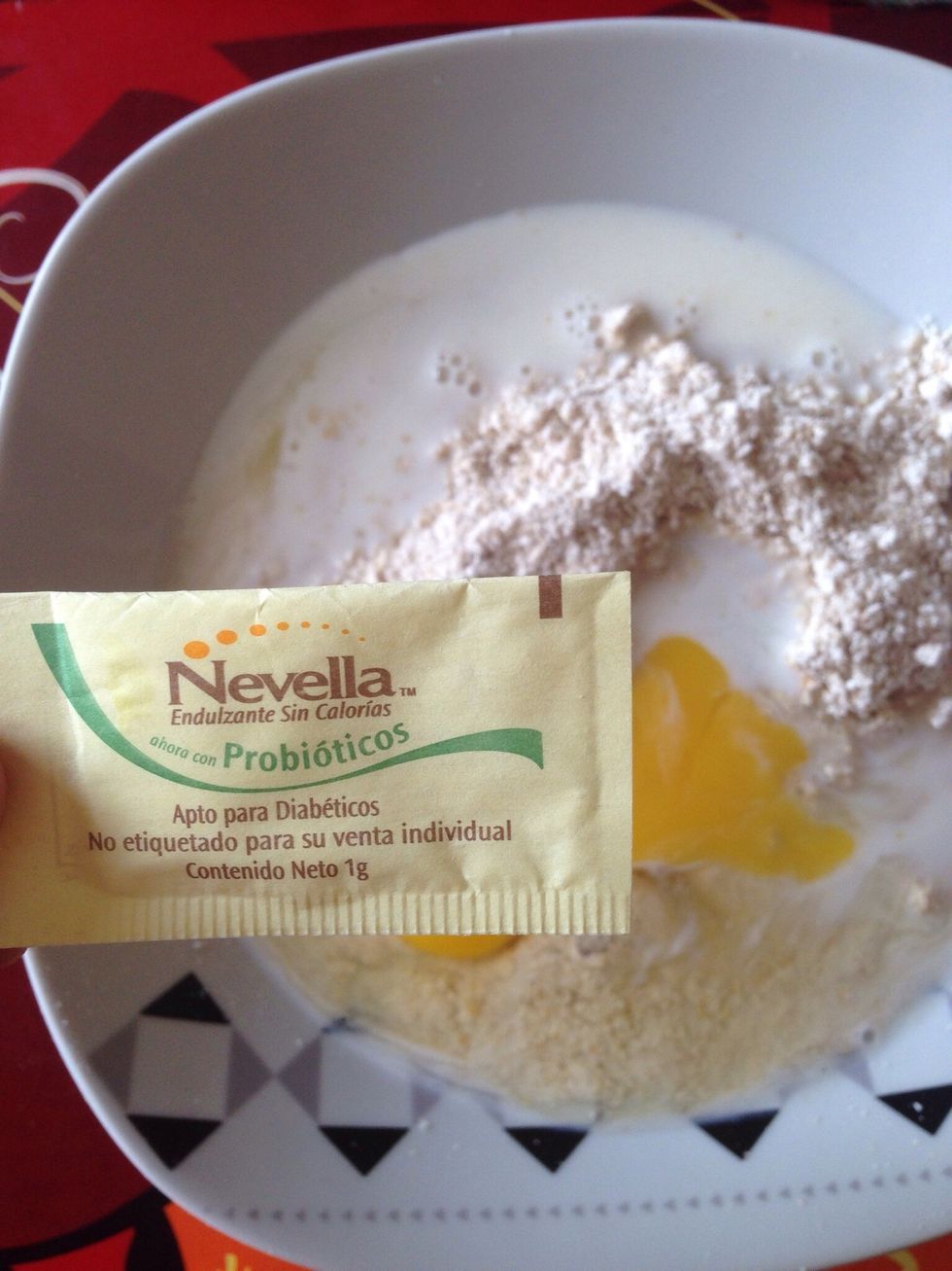 2 spoons of regular sugar or 3 ( stevia/splenda or nevella )