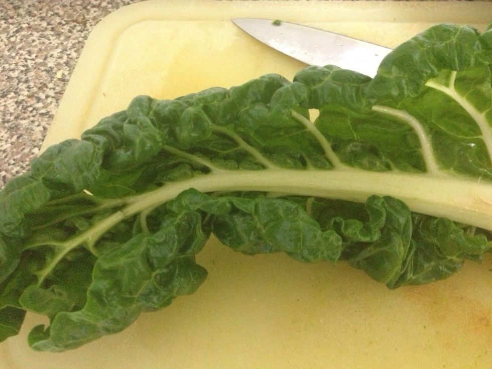 2 Swiss chard leaves.