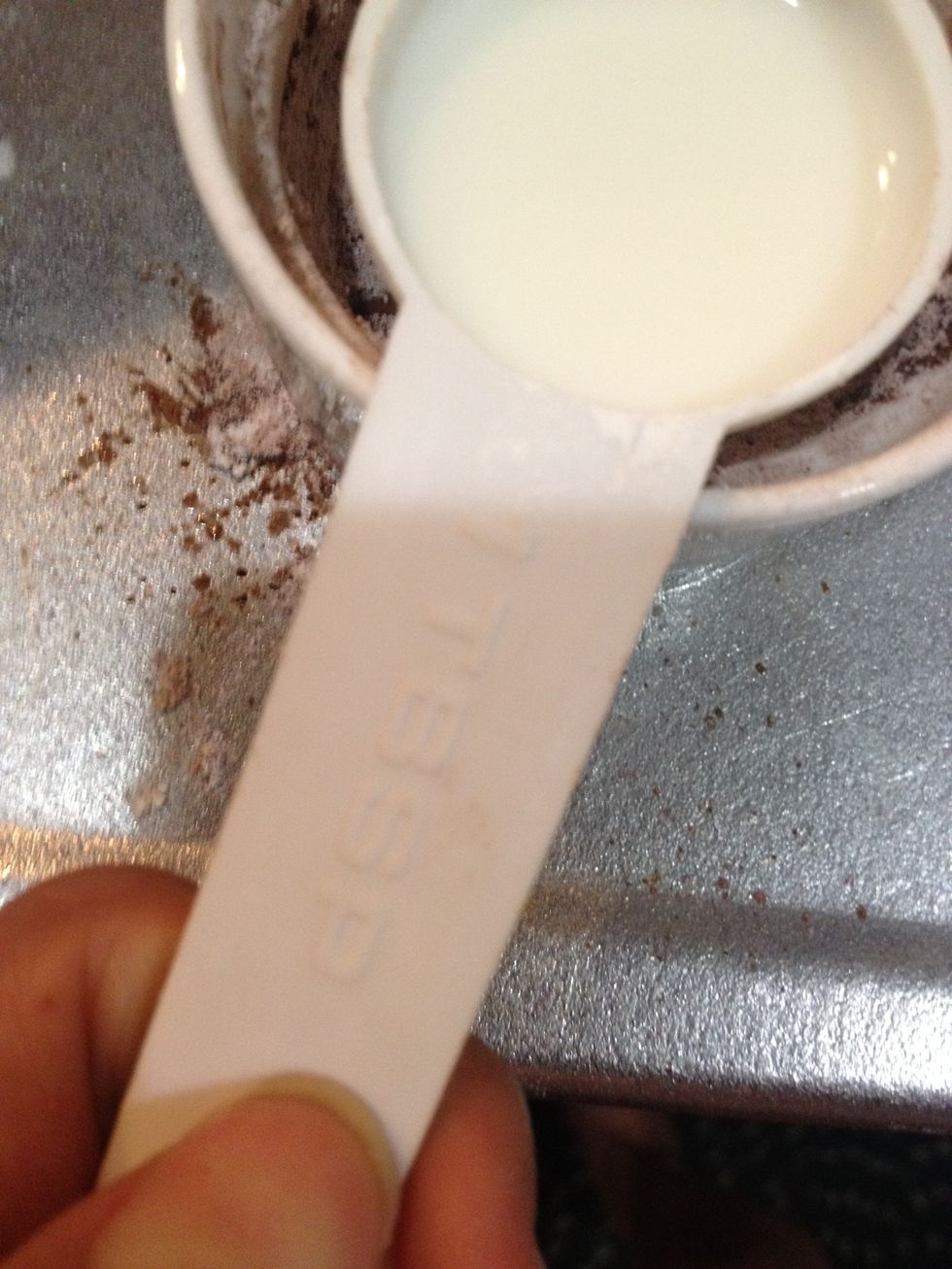 2 tablespoons milk then mix