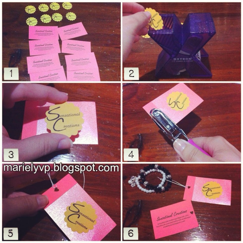 2. Take your logos and the edges of the cardstock and transform them into stickers. **To learn more about how to make stickers, take a look at my How To Create Your Own Sticker guide.