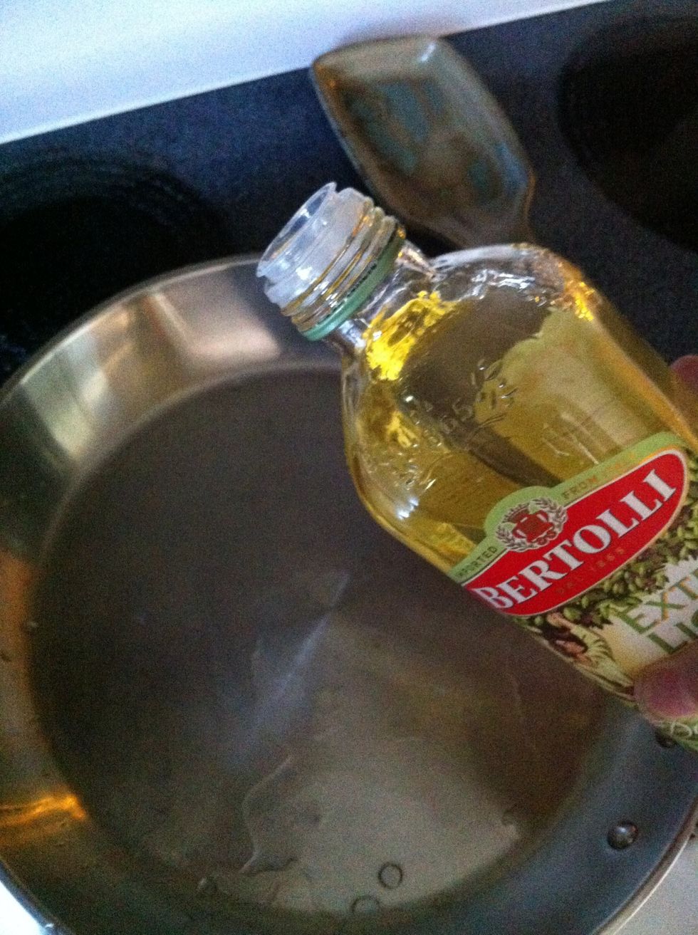 2 TBS Olive Oil to First Pan // 2 TBS Olive Oil to Second Pan
