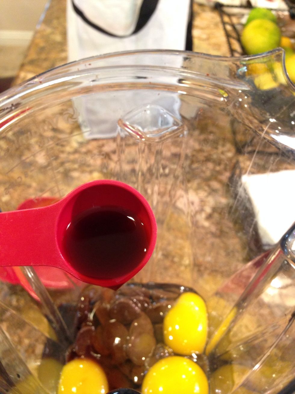 2 teaspoons, throw it in there on top of the eggs.