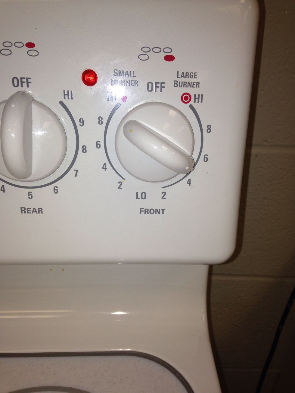 2). Turn stove on to med-high heat