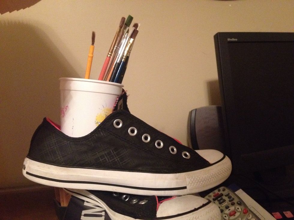 2. Use thick paintbrush to paint black if previous design is not black already