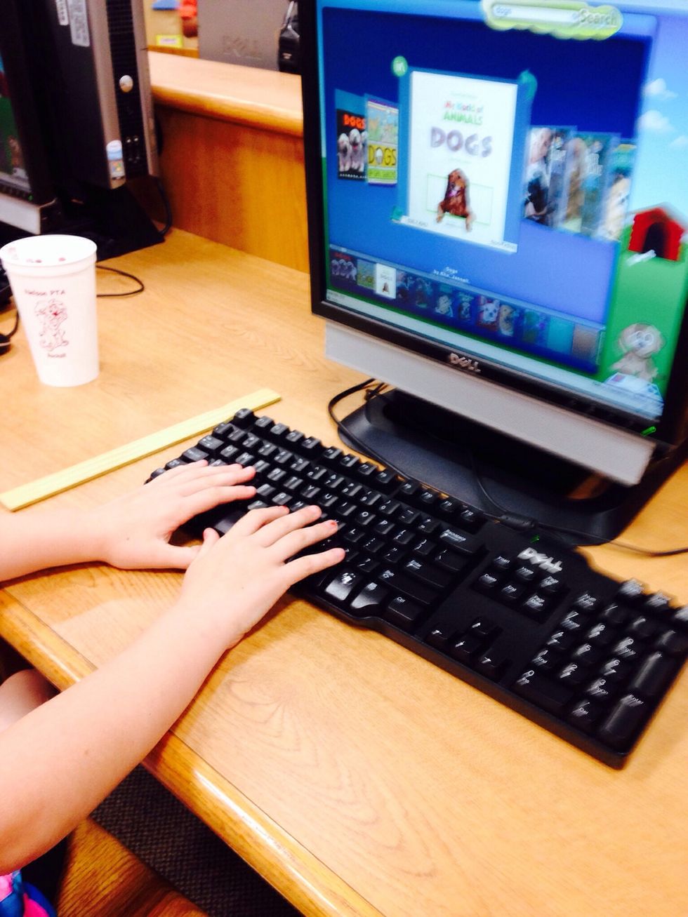 2. You can go to the computer and look for a book that you want to check out on the Kids' Catalog.