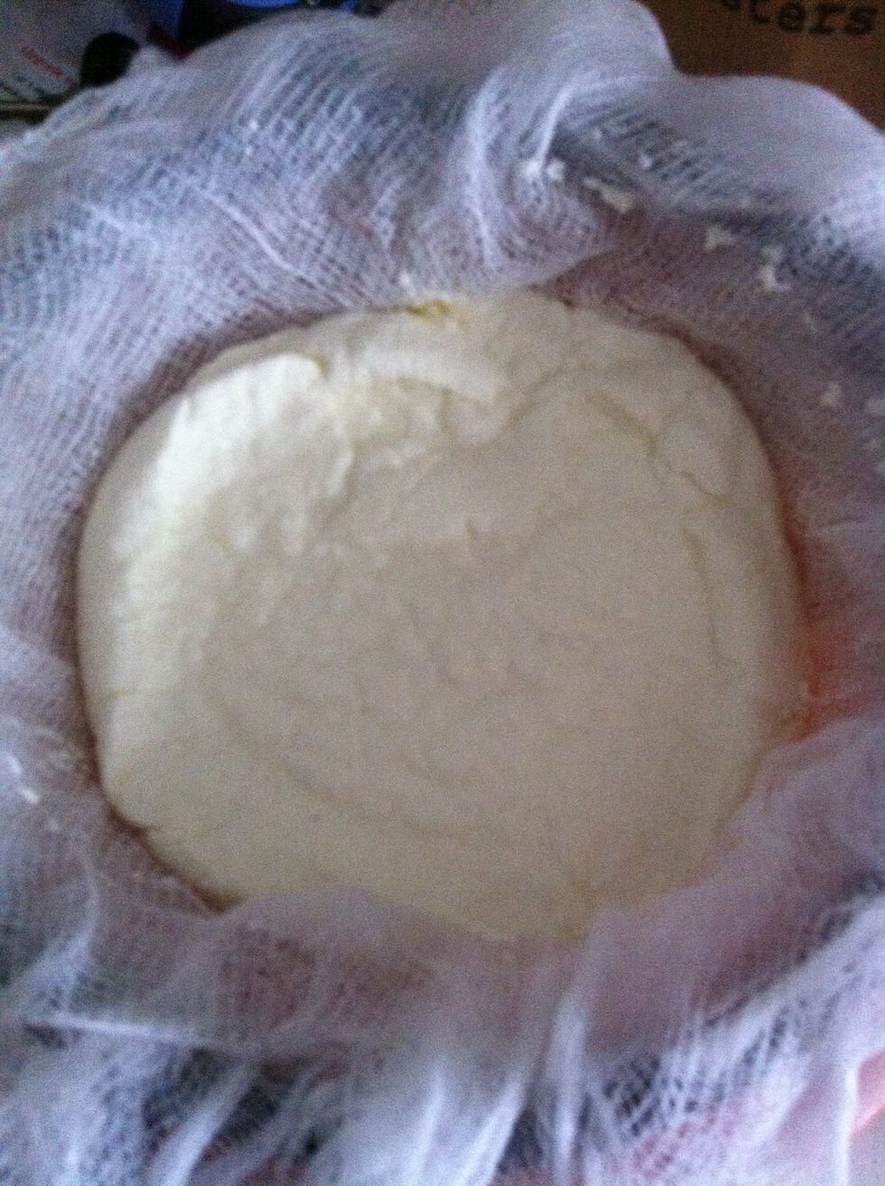 20-25 minutes later... The longer you wait the thicker the ricotta will be :)