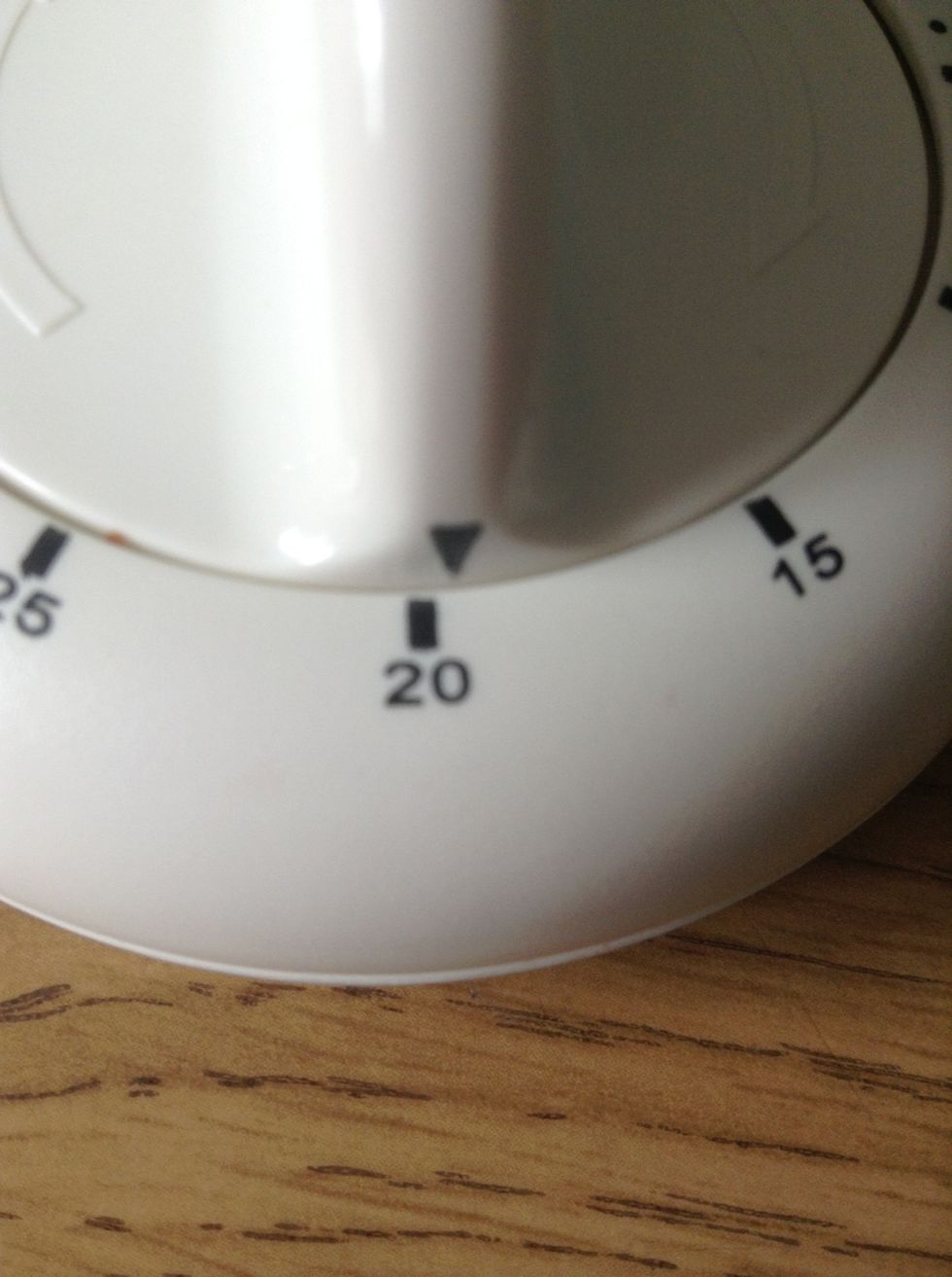 20mins in oven with the oven off