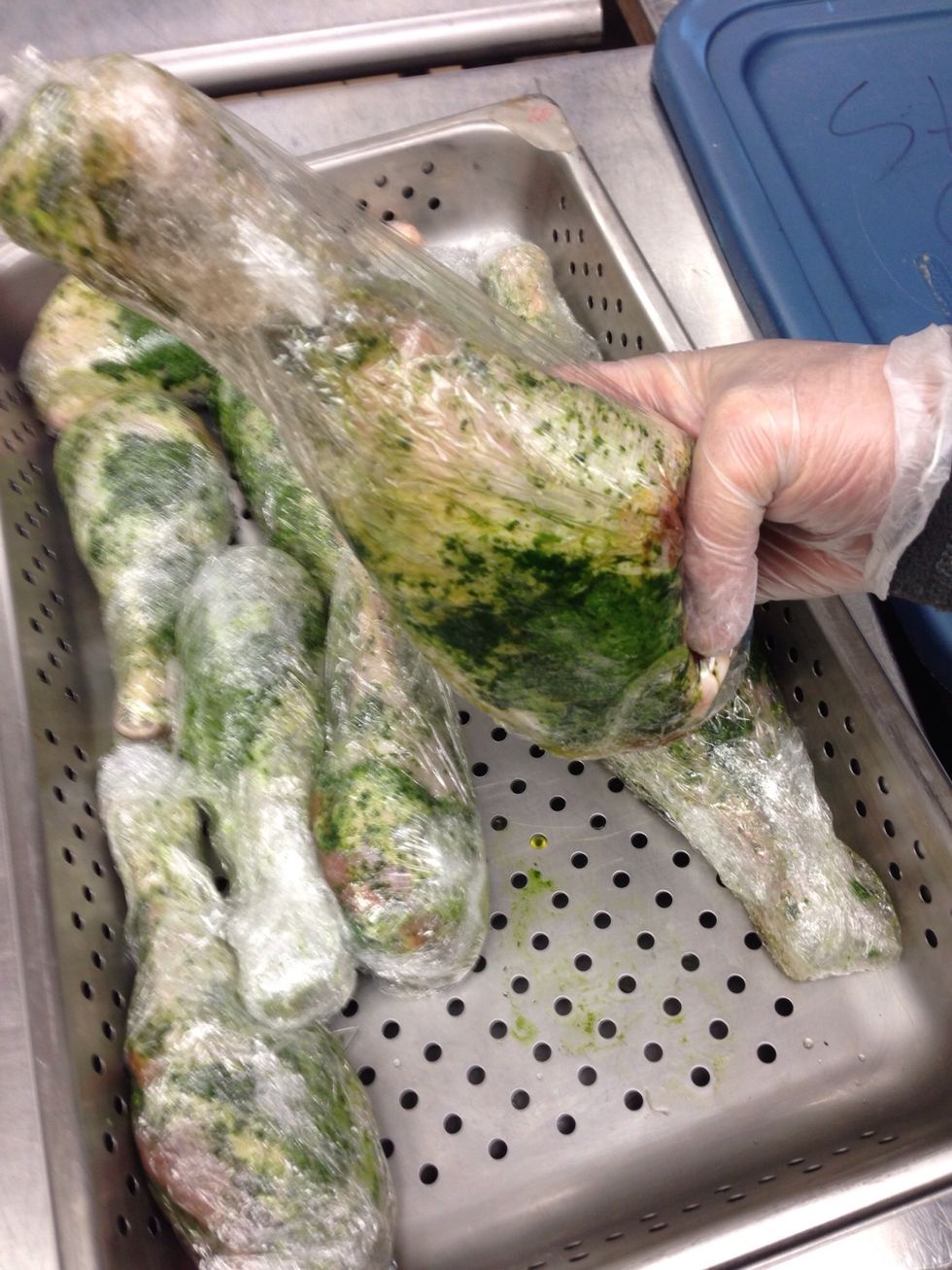 24 hours later quite a bit of moisture has been drawn out.