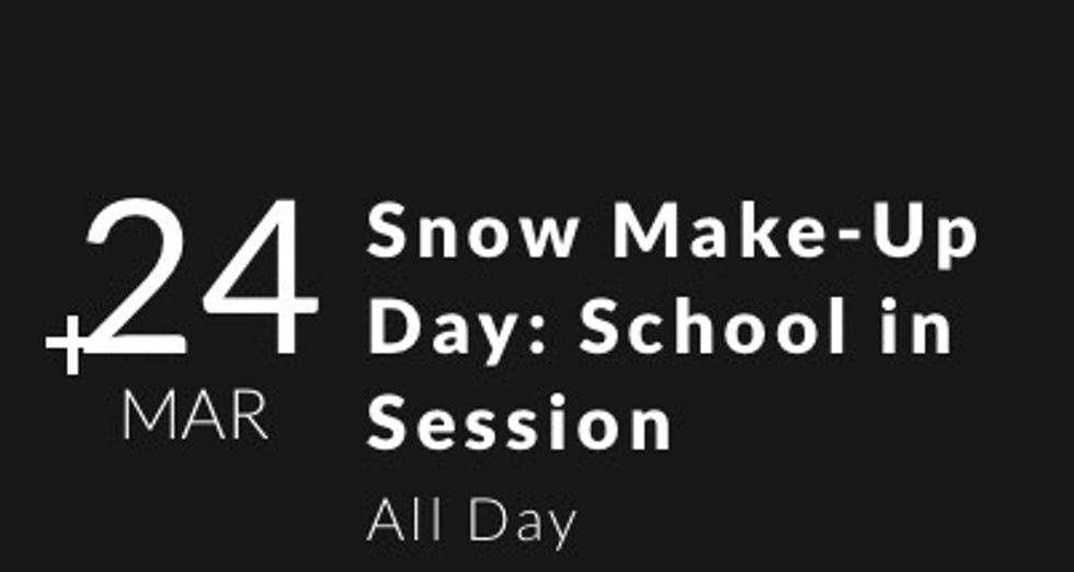 24 of March is a makeup day!