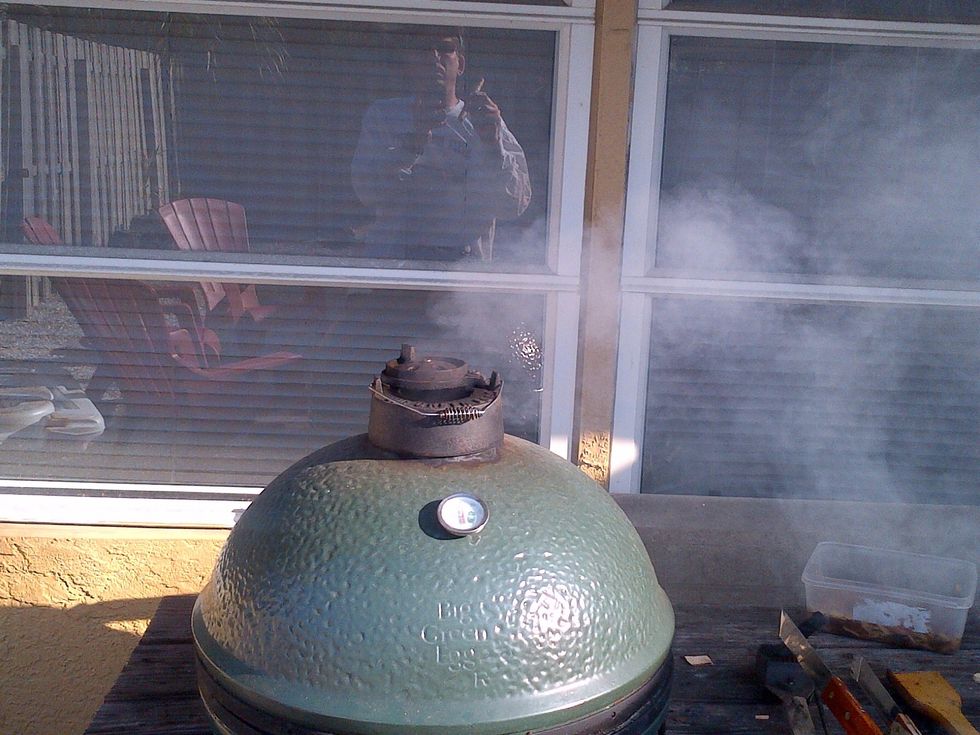 280 degrees. Long, slow 11 min sear. Bone side first and don't walk away. Bad sear=bad ribs