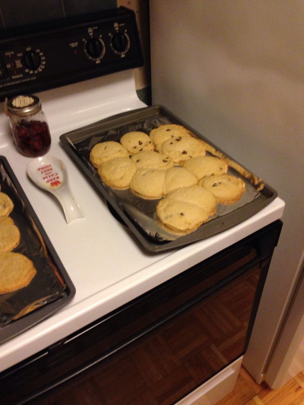 2nd batch is done too! Make sure to turn your oven off! Don't burn your house down over some dessert food! Let them cool for 5-10 minutes then enjoy! They taste of coconut! Hope you like them!