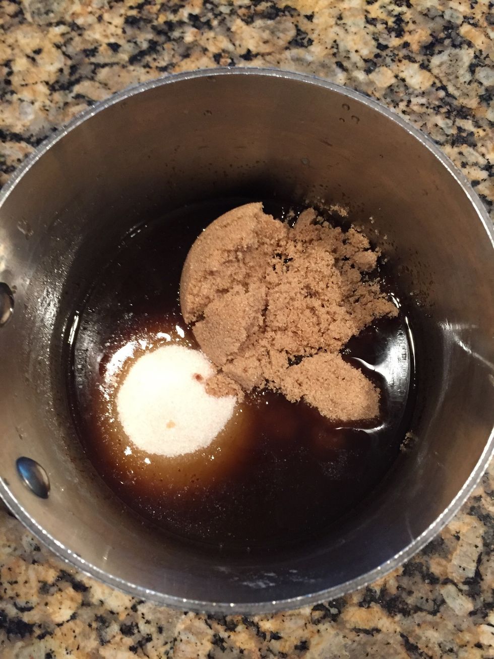 3/4 cup brown sugar and 1/2 cup white sugar and 2 tsp vanilla