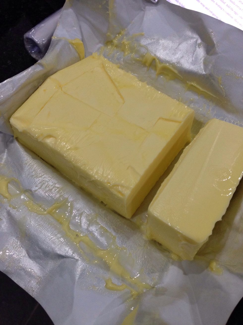 3/4 cup of unsalted butter (room tempreature)