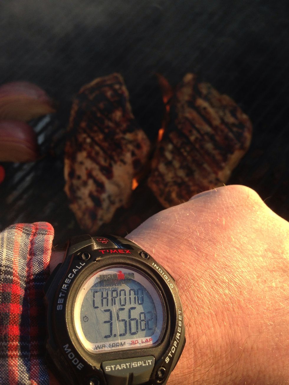 3-4 minutes to set the protein then.. FLIP!