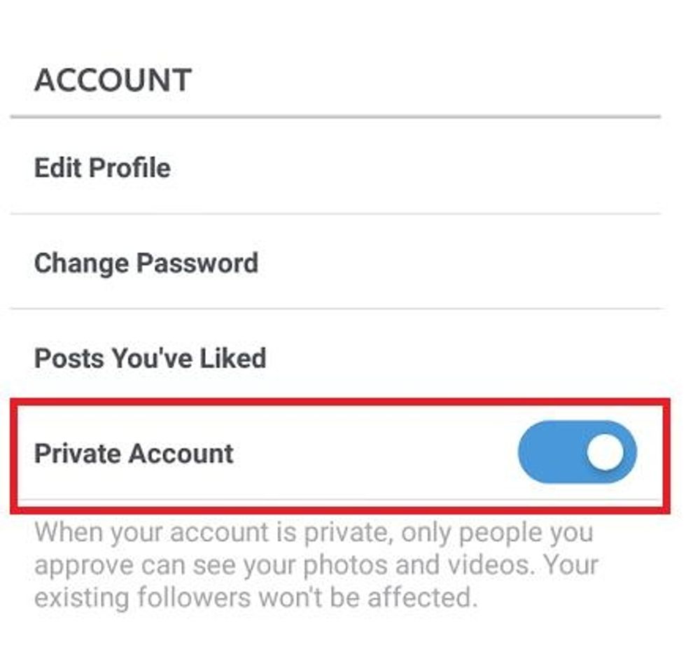 3.) ALWAYS CHANGE TO PRIVATE!!! If you're on private NO ONE can see your pictures accept the people you say yes to when they ask over Instagram. If you're not on private EVERYONE can see your photos.